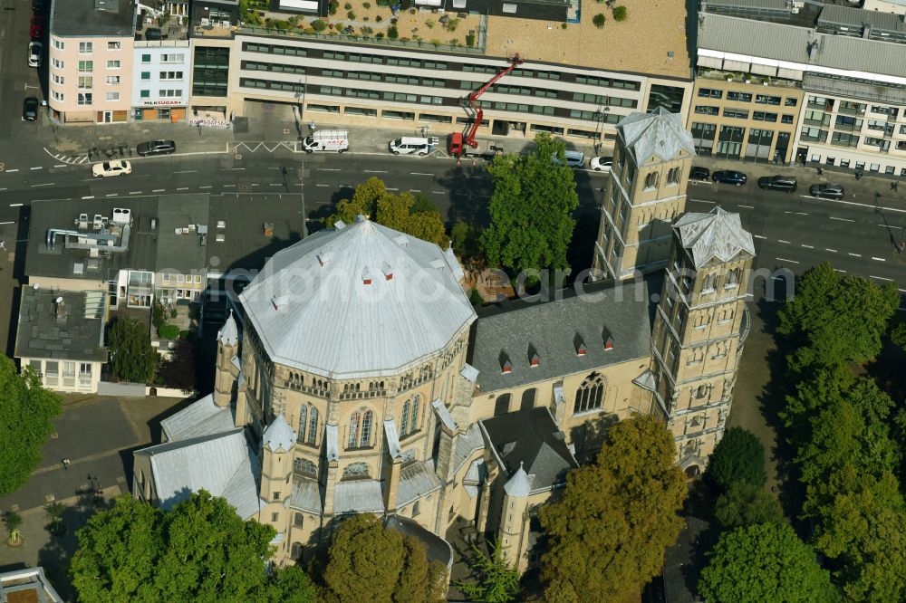 Aerial image Köln - Church building in St. Gereon Old Town- center of downtown on street Gereonskloster - Geronshof in the district Innenstadt in Cologne in the state North Rhine-Westphalia, Germany