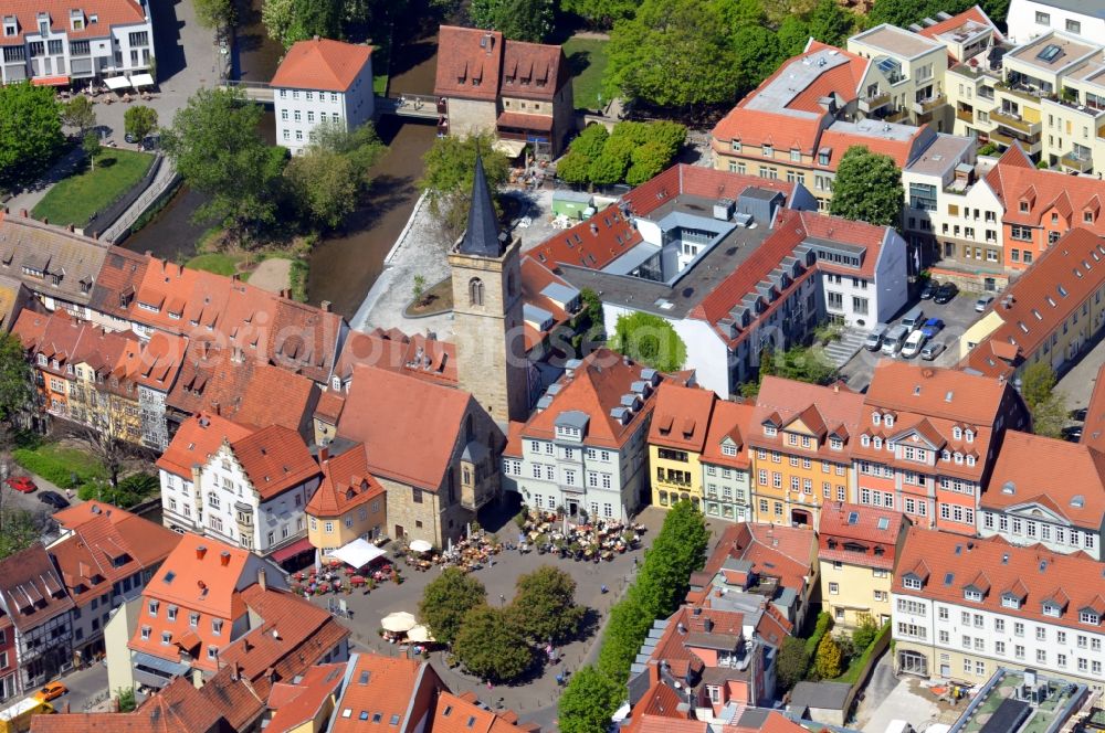 Aerial photograph Erfurt - Church building Aegidienkirche in Erfurt in the state Thuringia