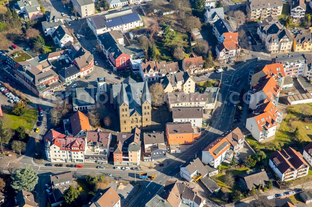 Hagen from the bird's eye view: Church building in Hagen in the state North Rhine-Westphalia