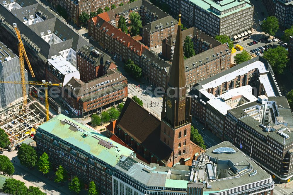 Hamburg from the bird's eye view: Church building Hauptkirche St. Jacobi on Jakobikirchhof in the district Altstadt in Hamburg, Germany