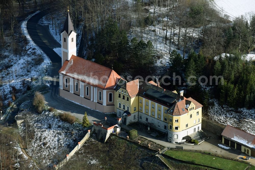 Aerial image Neumarkt in der Oberpfalz - Church building Am Hoehenberg in Neumarkt in der Oberpfalz in the state Bavaria