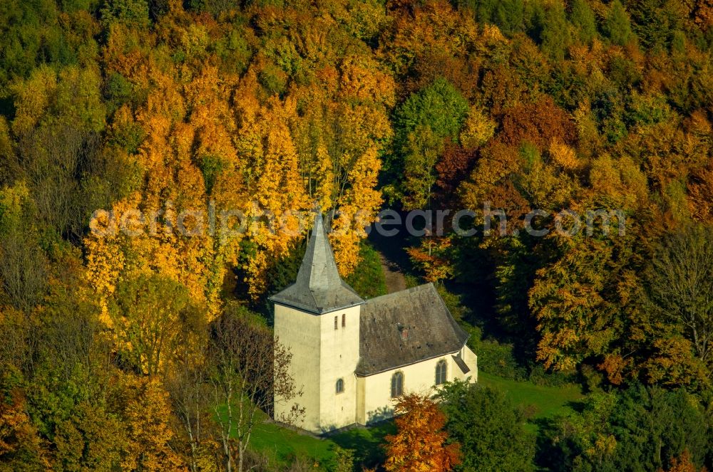 Aerial image Arnsberg - Churches building the chapel on Feldberg in Arnsberg in the state North Rhine-Westphalia