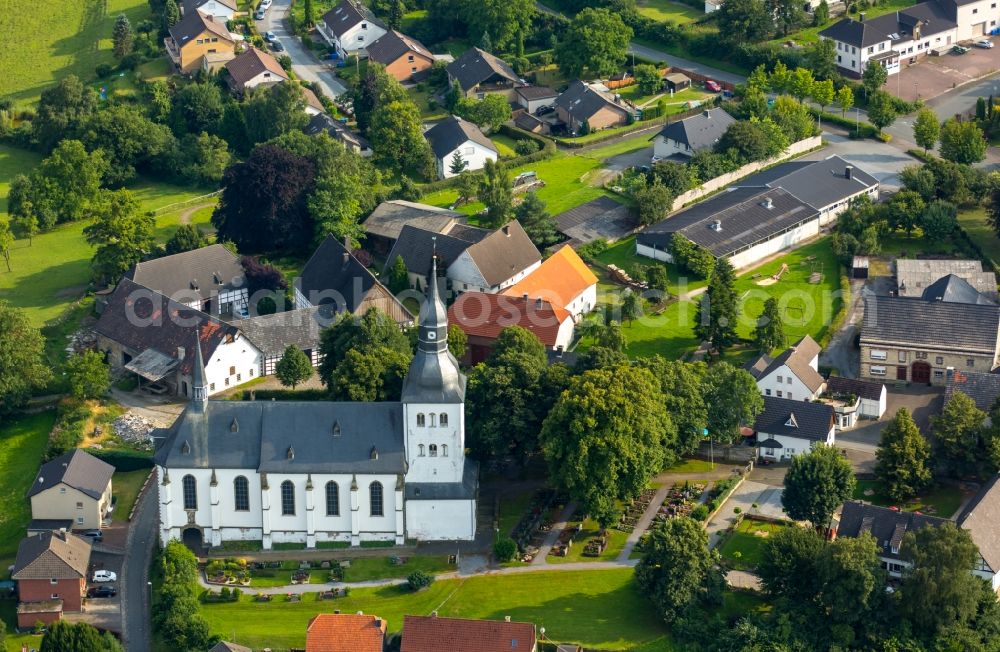 Drewer from above - Churches building the chapel St. Hubertus in Drewer in the state North Rhine-Westphalia