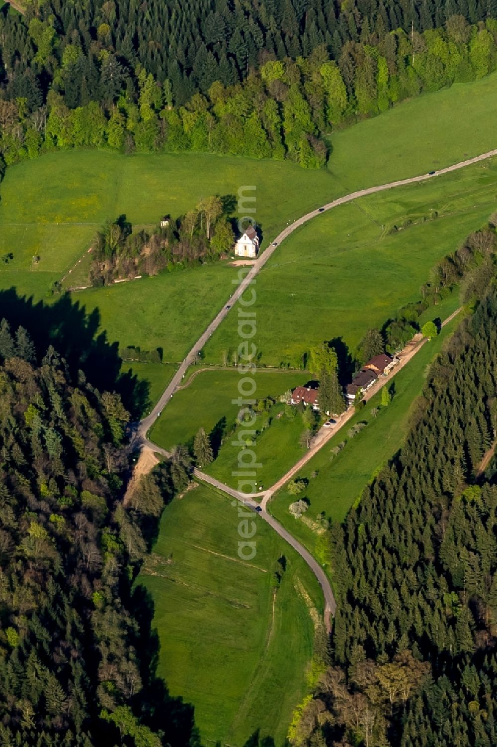 Aerial image Emmendingen - Churches building the chapel on Allmendsberg in Emmendingen in the state Baden-Wuerttemberg