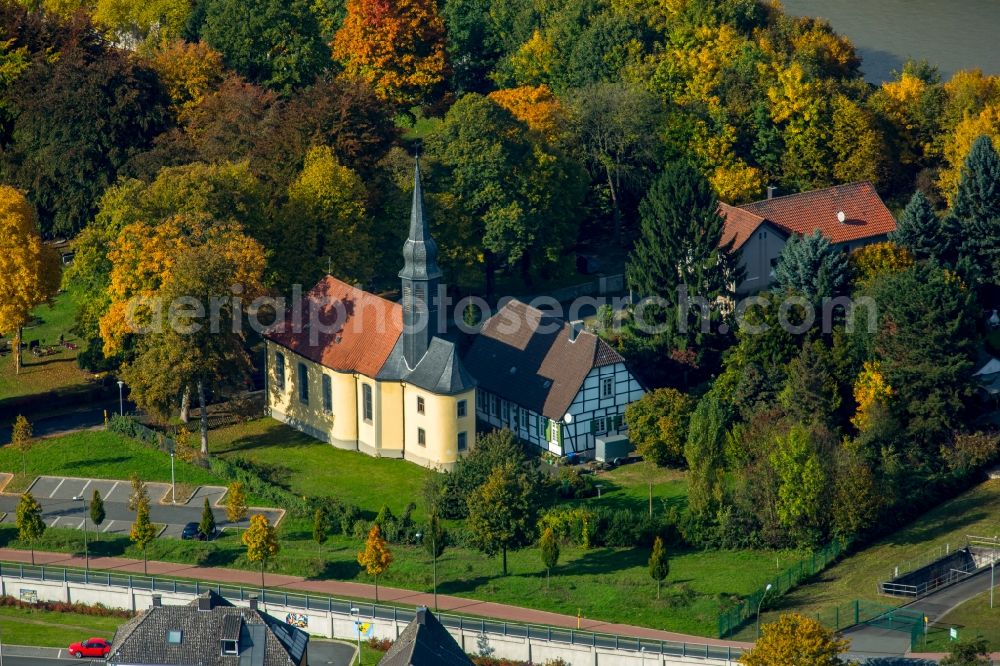 Aerial image Herringen - Churches building the chapel in Herringen in the state North Rhine-Westphalia