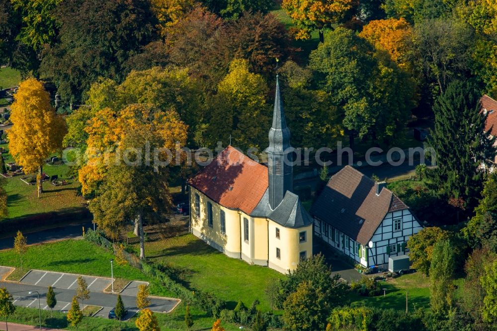 Aerial photograph Herringen - Churches building the chapel in Herringen in the state North Rhine-Westphalia