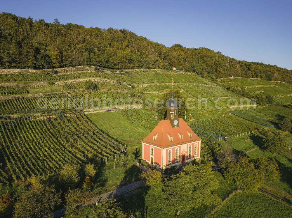 Aerial image Dresden - Churches building the chapel Weinbergkirche on street Bergweg in the district Pillnitz in Dresden in the state Saxony, Germany