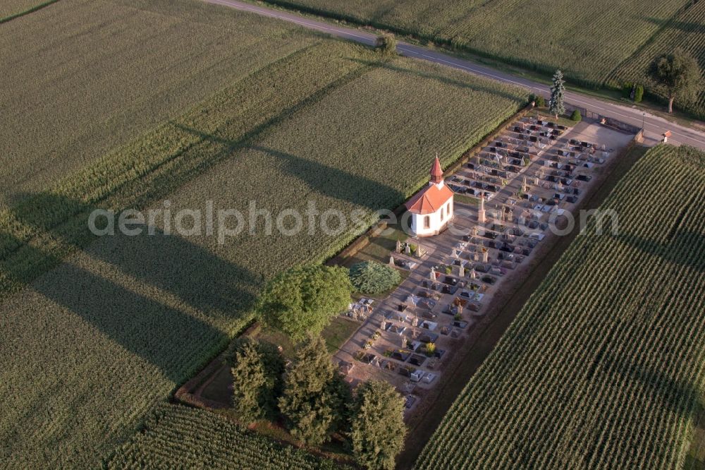 Aerial photograph Salmbach - Churches building the chapel in Salmbach in Grand Est, France