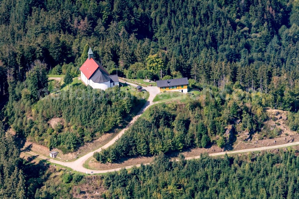 Aerial photograph Winden im Elztal - Churches building the chapel on Hoernliberg in Winden im Elztal in the state Baden-Wurttemberg, Germany