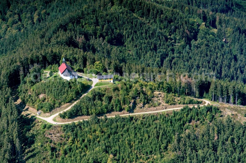 Winden im Elztal from the bird's eye view: Churches building the chapel on Hoernliberg in Winden im Elztal in the state Baden-Wurttemberg, Germany