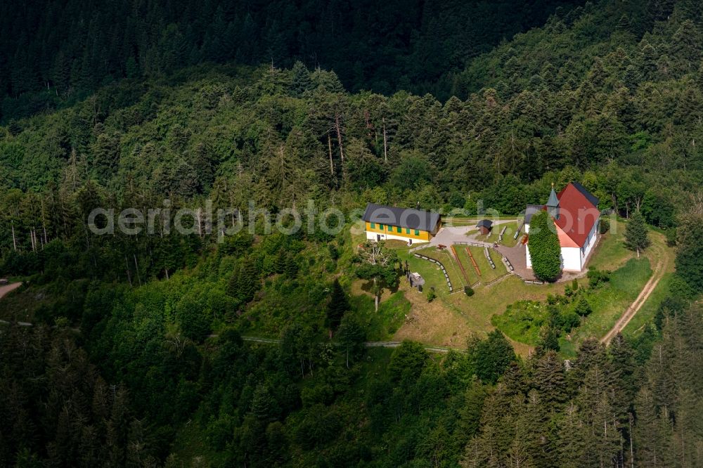 Aerial photograph Winden im Elztal - Churches building the chapel Wallfahrtskapelle Unsere Liebe Frau am Hoernleberg in Winden im Elztal in the state Baden-Wuerttemberg, Germany