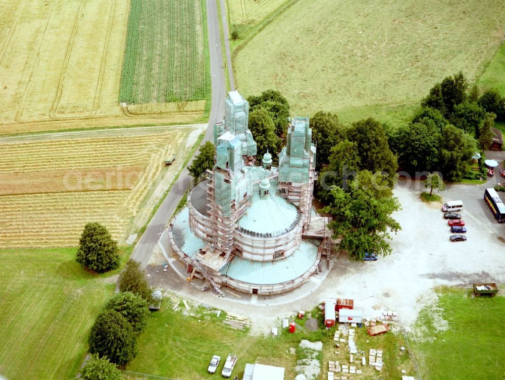 Aerial image Kappl - Church buildings of Kappl Sanctuary of the Most Holy Trinity in Kappl in Bavaria