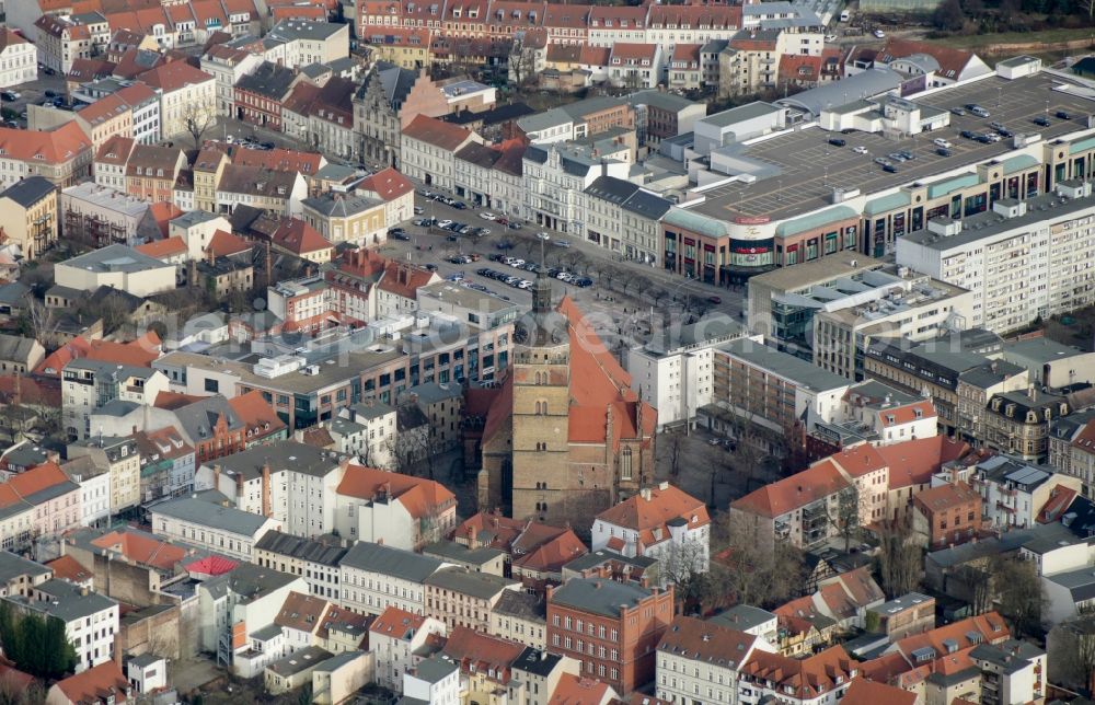 Brandenburg an der Havel from the bird's eye view: Church building in Brandenburg an der Havel in the state Brandenburg