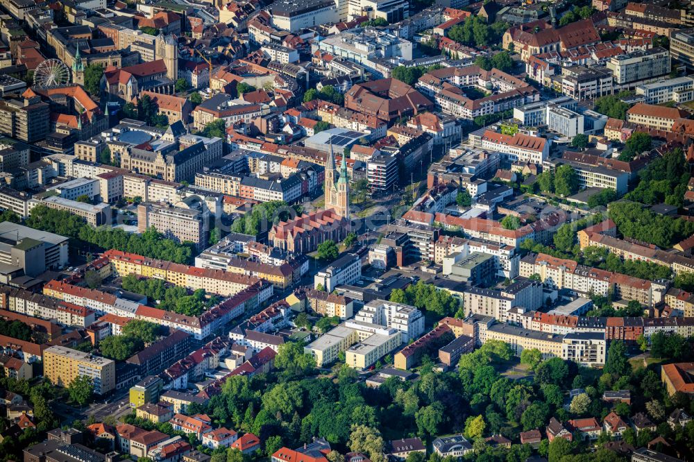 Aerial photograph Braunschweig - Church building St. Katharinen on street An der Katharinenkirche in the district Innenstadt in Brunswick in the state Lower Saxony, Germany