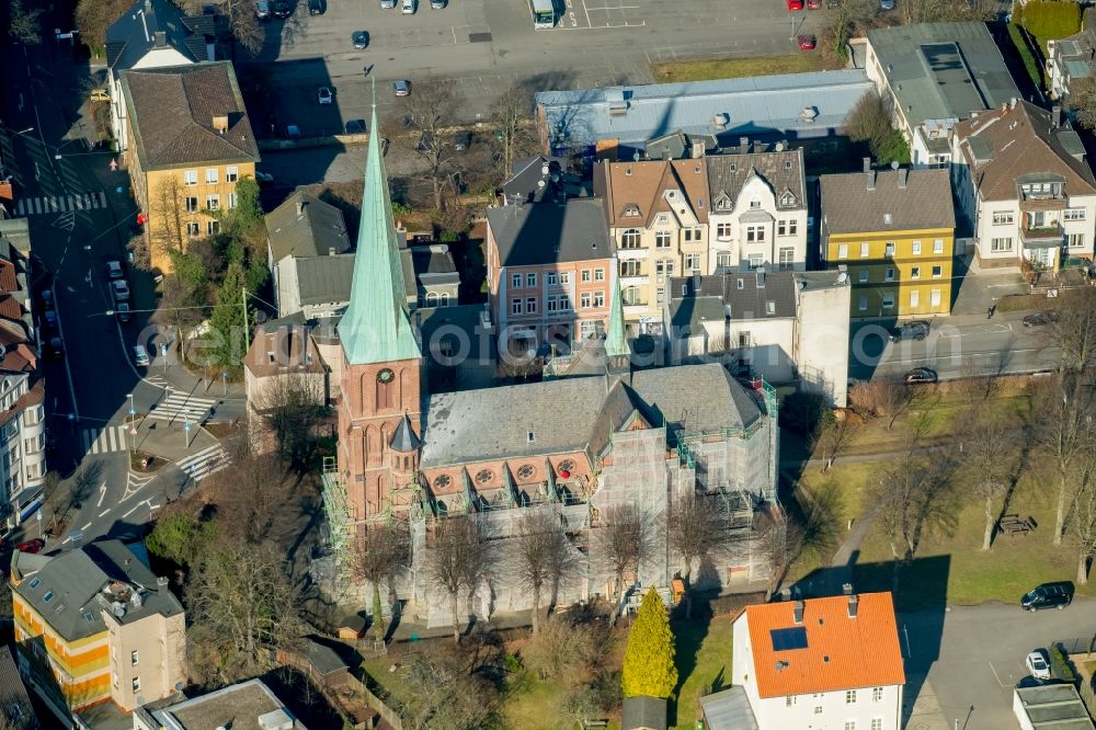 Aerial photograph Hagen - Church building St. Bonifatius in Hagen in the state North Rhine-Westphalia