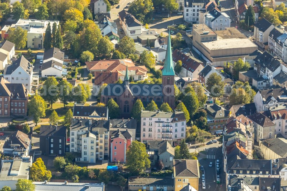 Hagen from the bird's eye view: Church building Katholische Kirchengemeinde St. Bonifatius in Hagen in the state North Rhine-Westphalia, Germany