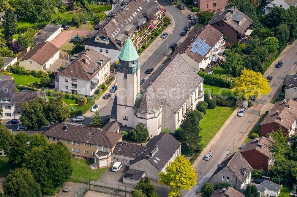 Essen from the bird's eye view: Church building Katholische Kirchengemeinde St. Josef in Essen in the state North Rhine-Westphalia, Germany