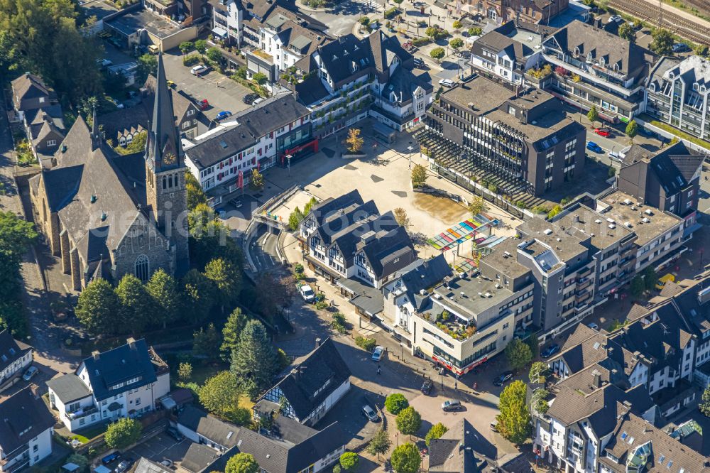 Altenhundem from the bird's eye view: Church building Katholische Pfarrkirche St. Agatha on Sandstrasse in Altenhundem in the state North Rhine-Westphalia, Germany