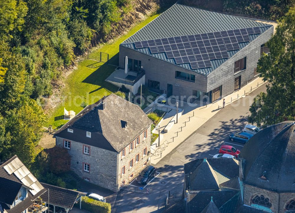 Balve from above - Church building of Katholische Pfarrkirche St. Blasius on place Kirchplatz in Balve in the state North Rhine-Westphalia, Germany