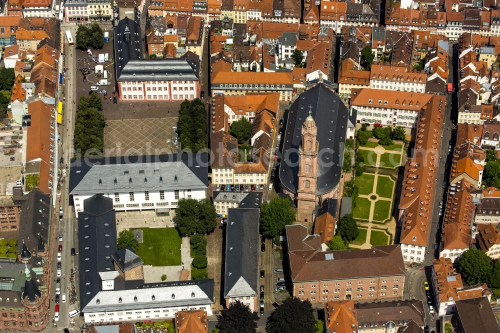 Aerial image Heidelberg - Church building of the Holy Spirit Catholic Jesuit church in Heidelberg in Baden-Wuerttemberg