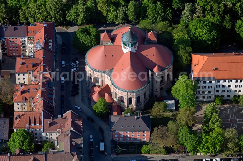 München from the bird's eye view: Church building of Katholischen Kirche St.Rupert in Munich in the state Bavaria, Germany