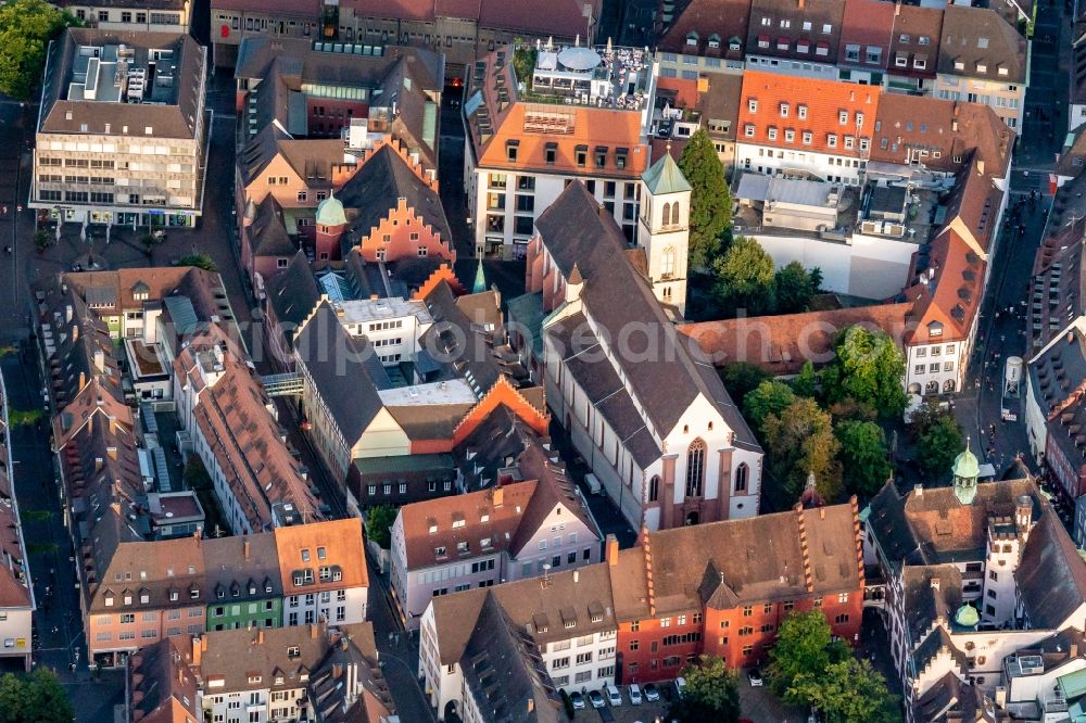 Aerial photograph Freiburg im Breisgau - Church building katholischen Kirchengemeinde Freiburg Mitte in Freiburg im Breisgau in the state Baden-Wurttemberg, Germany