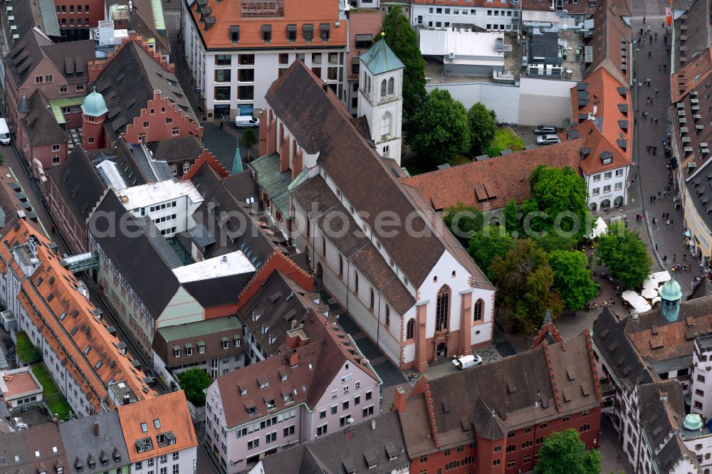 Freiburg im Breisgau from the bird's eye view: Church building katholischen Kirchengemeinde Freiburg Mitte in Freiburg im Breisgau in the state Baden-Wurttemberg, Germany