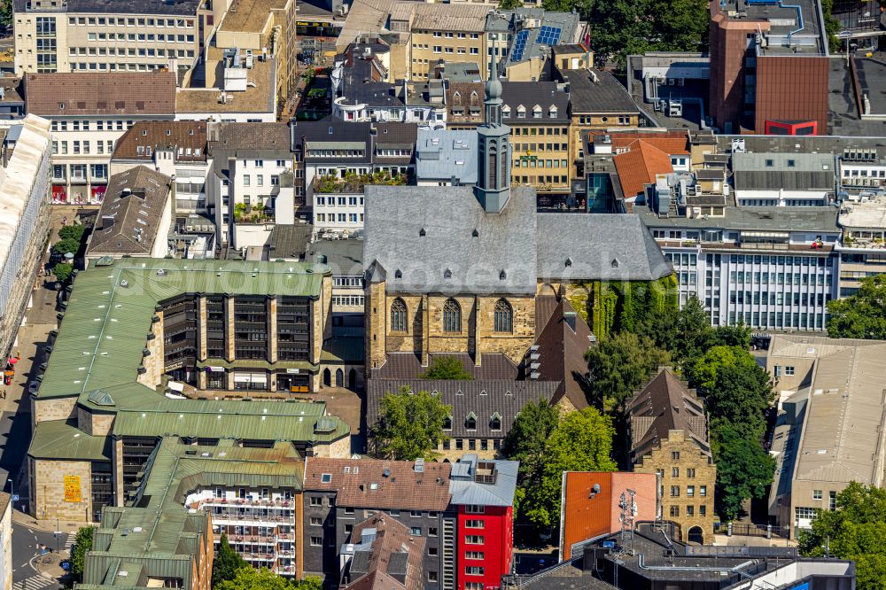 Dortmund from above - church building Katholisches Forum Dortmund on street Eisenmarkt in Dortmund at Ruhrgebiet in the state North Rhine-Westphalia, Germany