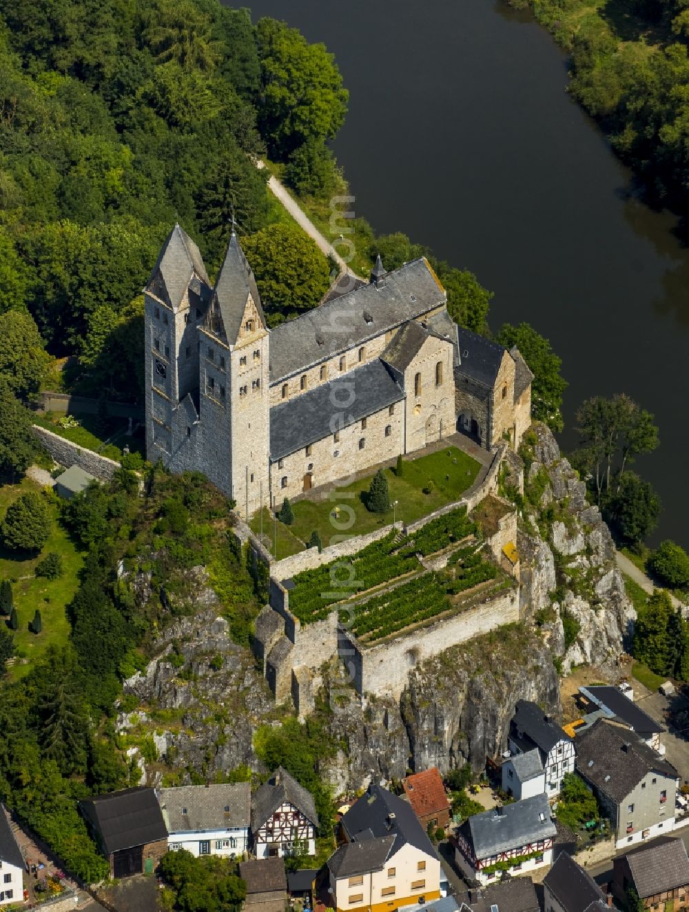 Aerial photograph Limburg an der Lahn - Church building in Limburg an der Lahn in the state Hesse