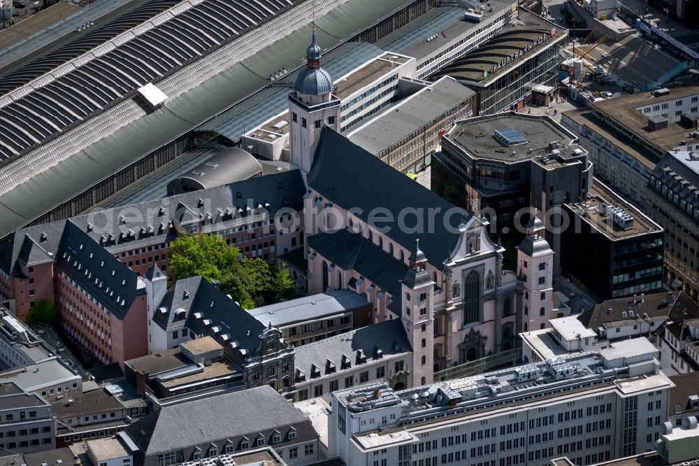 Köln from the bird's eye view: Church building Kirche Mariae Himmelfahrt on the Marzellenstrasse in the district Altstadt in Cologne in the state North Rhine-Westphalia, Germany