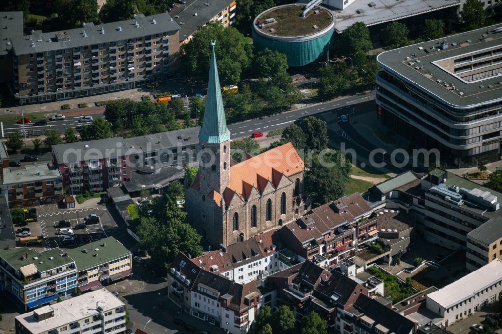 Aerial image Braunschweig - Church building Kirche St. Petri in Brunswick in the state Lower Saxony, Germany