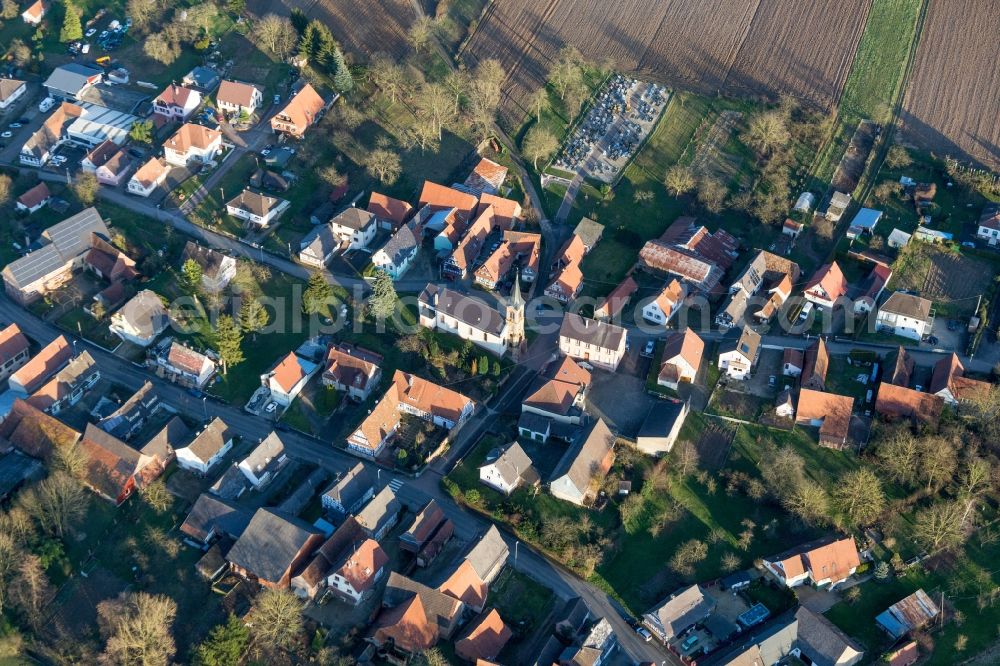 Siegen from the bird's eye view: Church building of Saint Laurent in Siegen in Grand Est, France