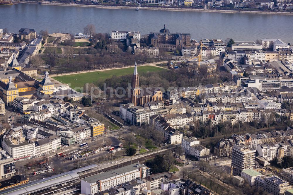 Aerial image Bonn - Church building Kreuzkirche An of Evongelischen Kirche in the district Suedstadt in Bonn in the state North Rhine-Westphalia, Germany