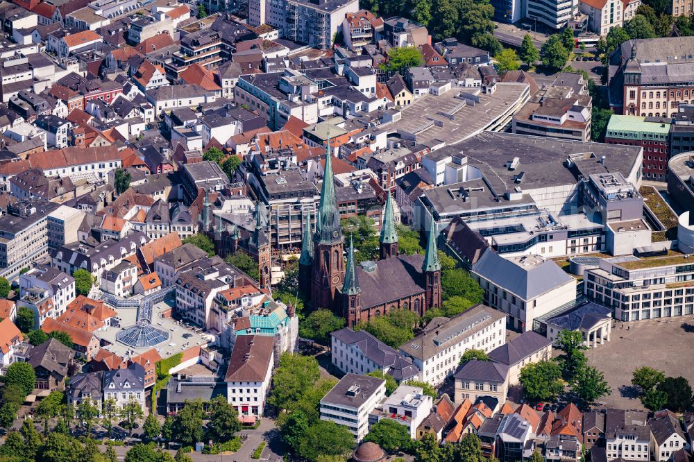 Aerial image Oldenburg - Church building St. Lamberti in Oldenburg in the state Lower Saxony, Germany