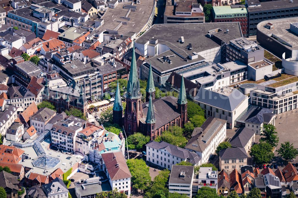 Aerial image Oldenburg - Church building St. Lamberti in Oldenburg in the state Lower Saxony, Germany