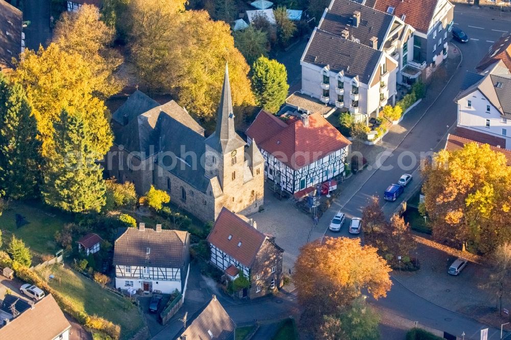 Wetter (Ruhr) from the bird's eye view: Church building St. Liborius Kirche Wengern in Wetter (Ruhr) in the state North Rhine-Westphalia