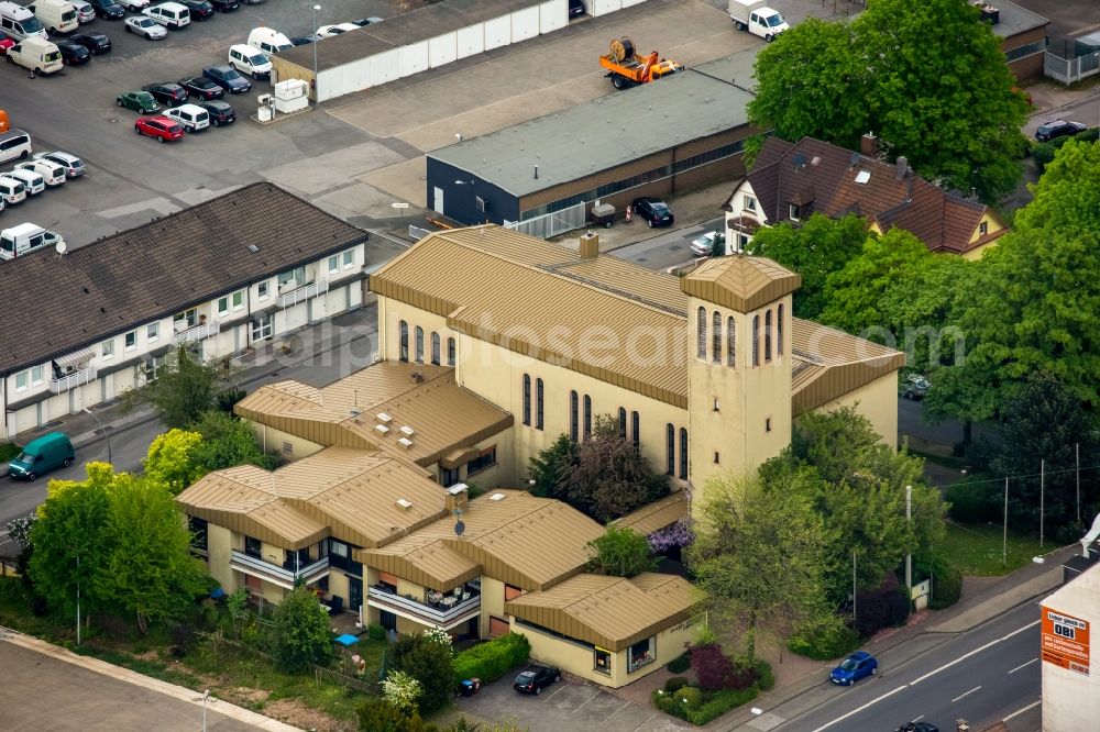 Gevelsberg from above - Church buildings Church of Our Lady in Gevelsberg in North Rhine-Westphalia