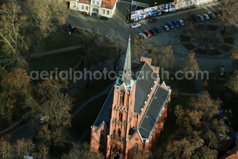 Frankfurt (Oder) from the bird's eye view: Church building St. Marienkirche in Frankfurt (Oder) in the state Brandenburg