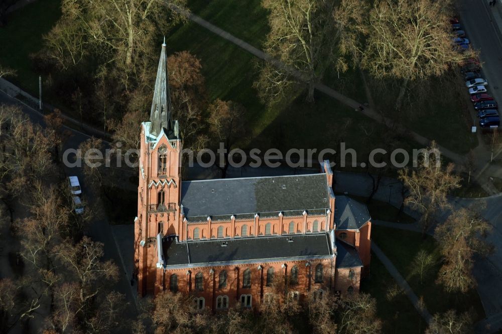 Aerial photograph Frankfurt (Oder) - Church building St. Marienkirche in Frankfurt (Oder) in the state Brandenburg