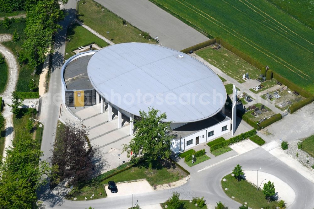 Aerial image Pfaffenhofen an der Roth - Church building Marienkirche on Marienfriedstrasse in Pfaffenhofen an der Roth in the state Bavaria, Germany