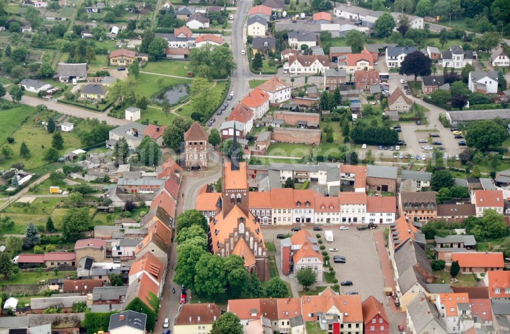 Usedom from the bird's eye view: Church building St. Marien in Usedom in the state Mecklenburg - Western Pomerania, Germany