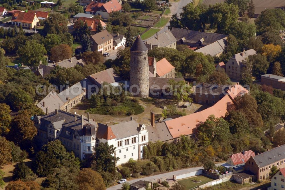 Aerial photograph Hohenthurm - Church building Martin-Luther-Kirche in Hohenthurm in the state Saxony-Anhalt, Germany