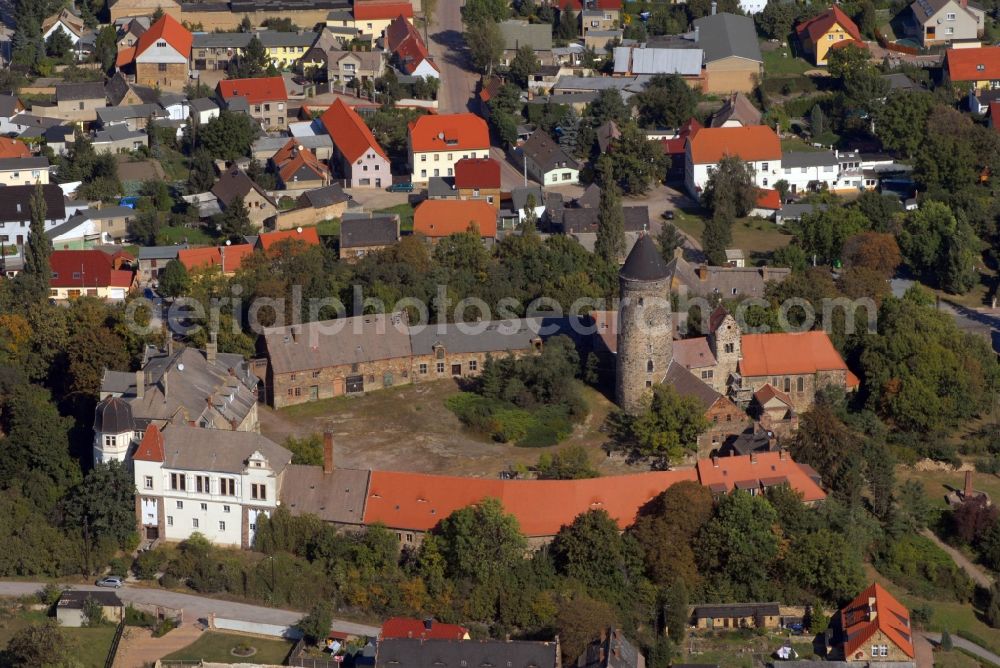 Aerial photograph Hohenthurm - Church building Martin-Luther-Kirche in Hohenthurm in the state Saxony-Anhalt, Germany