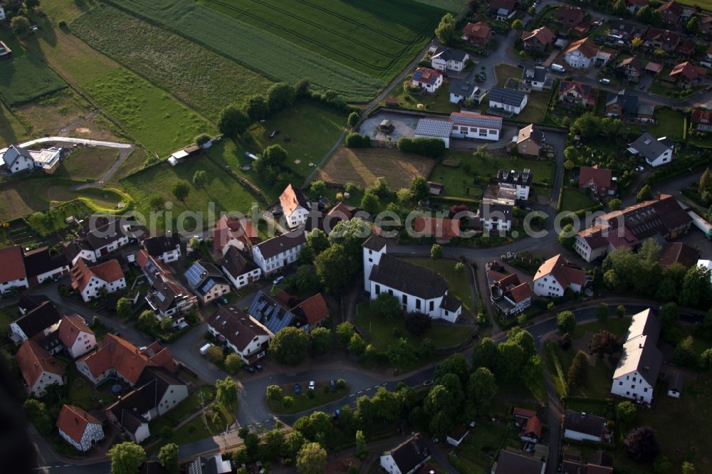 Brakel from the bird's eye view: Church building in the village of in the district Bellersen in Brakel in the state North Rhine-Westphalia