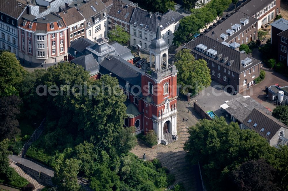 Aerial image Aachen - Church building St. Michael on the Michaelsbergstrasse in the district Mitte in Aachen in the state North Rhine-Westphalia, Germany