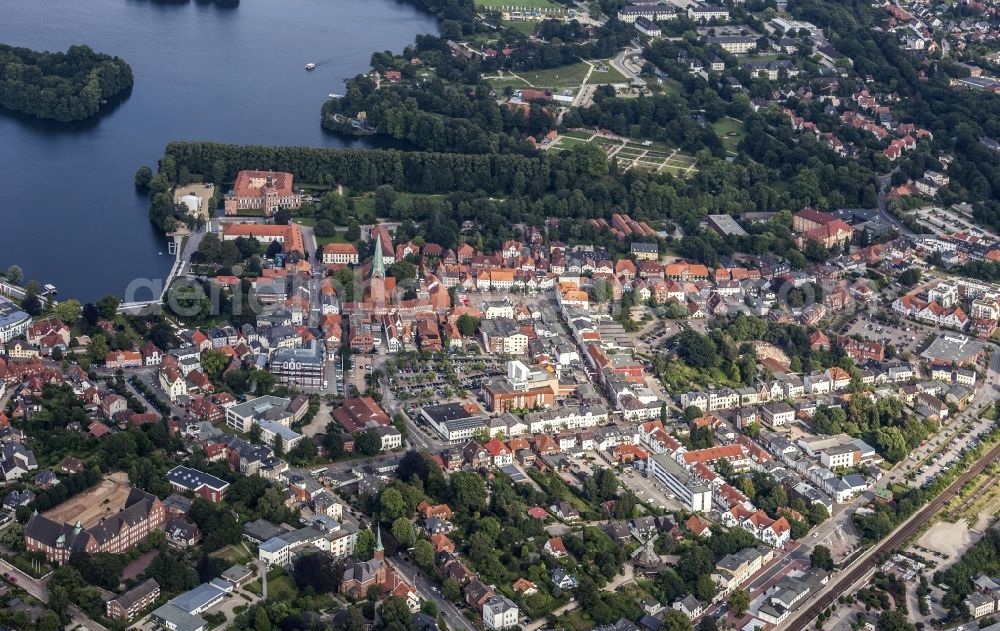 Eutin from above - Church building in St. Michaelis Old Town- center of downtown in Eutin in the state Schleswig-Holstein