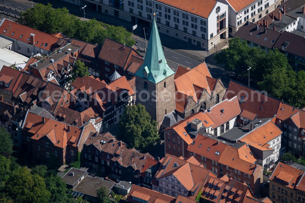 Aerial photograph Braunschweig - Church building St. Michaeliskirche in Brunswick in the state Lower Saxony, Germany