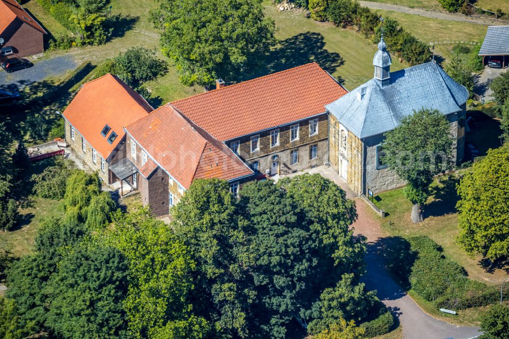 Aerial image Lembeck - Church building St. Michaelisstift on street Rhader Strasse in Lembeck at Ruhrgebiet in the state North Rhine-Westphalia, Germany