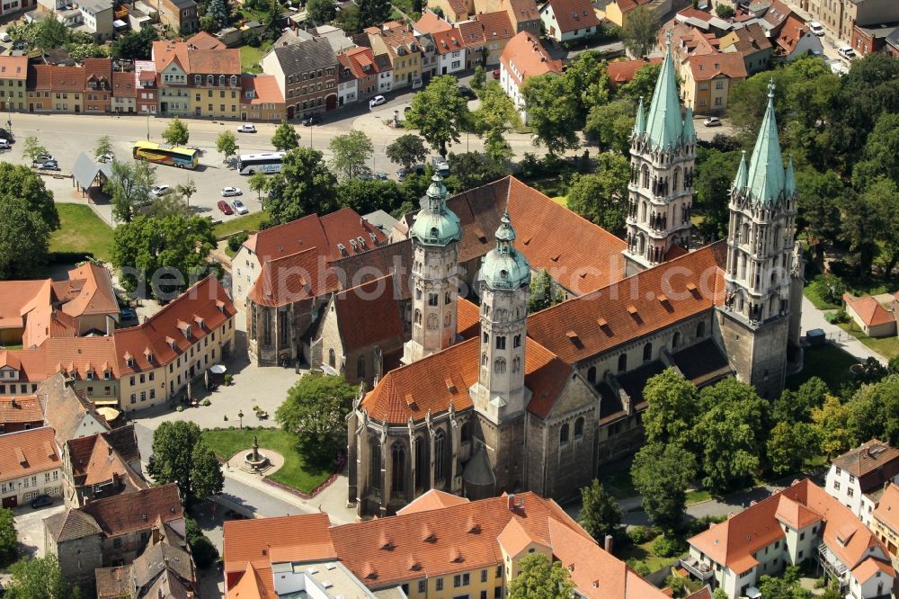 Naumburg (Saale) from above - Church building of the cathedral of Naumburger Dom on Domplatz in Naumburg (Saale) in the state Saxony-Anhalt, Germany