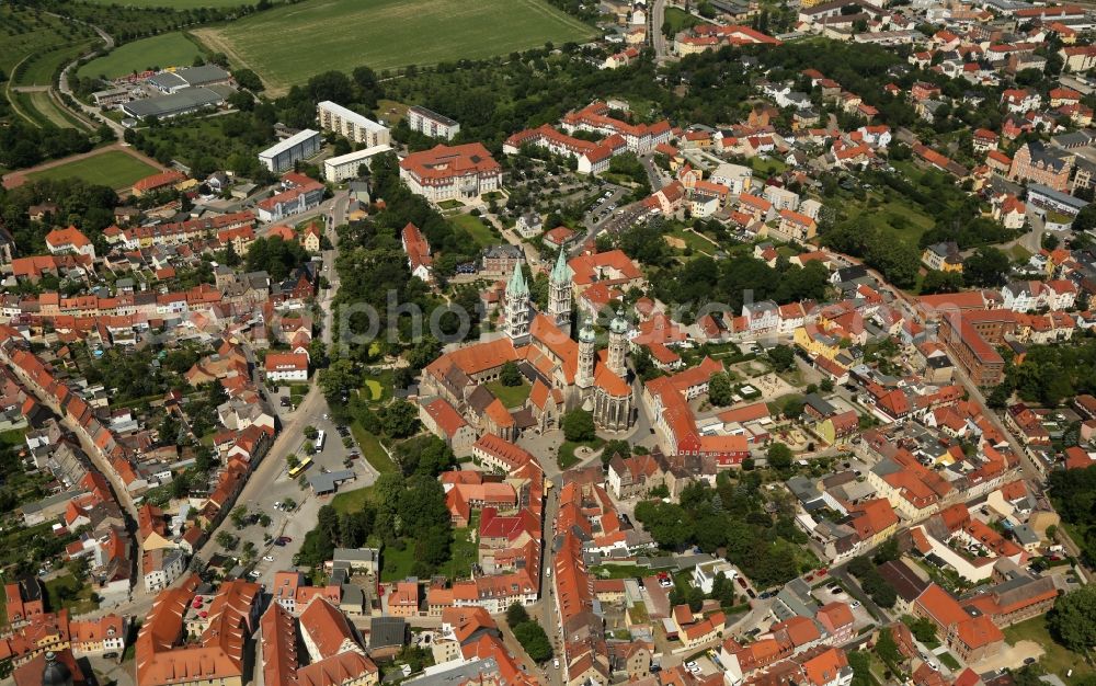 Naumburg (Saale) from the bird's eye view: Church building of the cathedral of Naumburger Dom on Domplatz in Naumburg (Saale) in the state Saxony-Anhalt, Germany